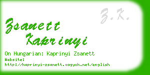 zsanett kaprinyi business card